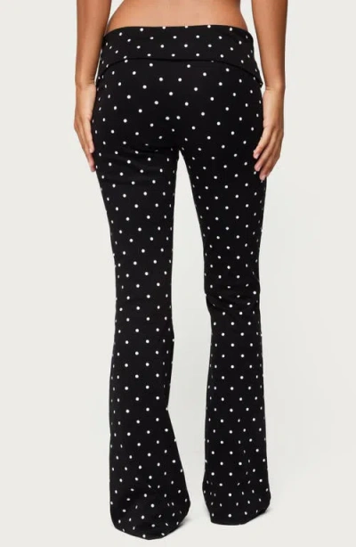 Edikted Daliya Polka Dot Flare Pants In Black