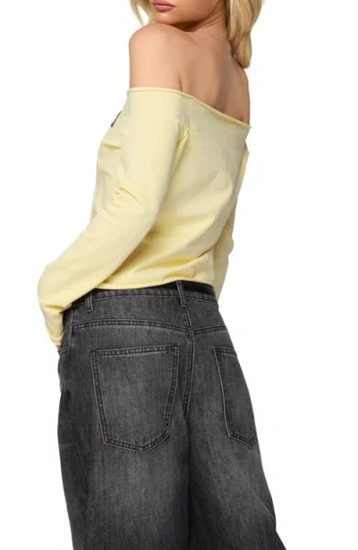 Edikted New York Babe Off The Shoulder Top In Yellow