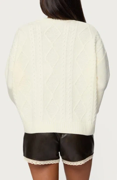 Edikted Braided Cable Knit Oversized Sweater In Multi