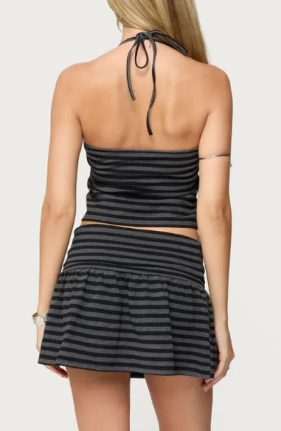 Edikted Moria Striped Halter Top In Black
