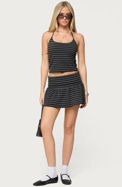 Edikted Moria Striped Halter Top In Black