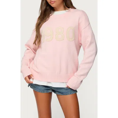 Edikted 1980 Oversized Sweater In Pink