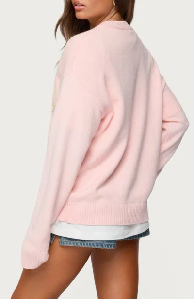 Edikted 1980 Oversized Sweater In Pink