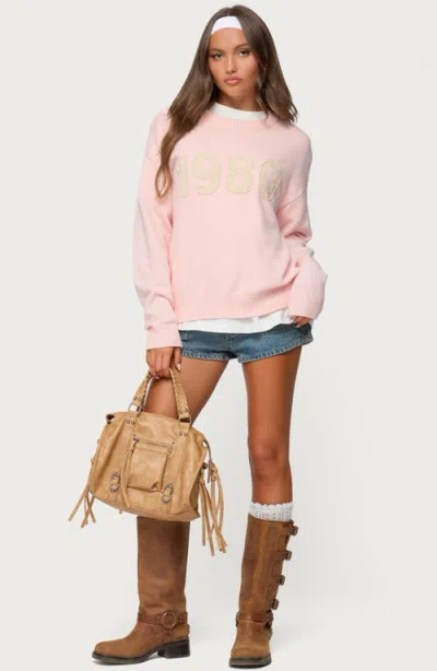 Edikted 1980 Oversized Sweater In Pink