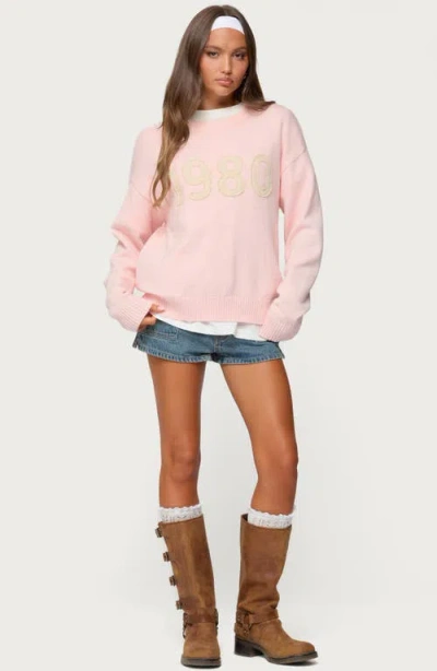 Edikted 1980 Oversized Sweater In Pink