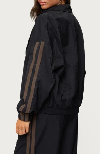 Edikted Kieran Stripey Nylon Track Jacket In Black