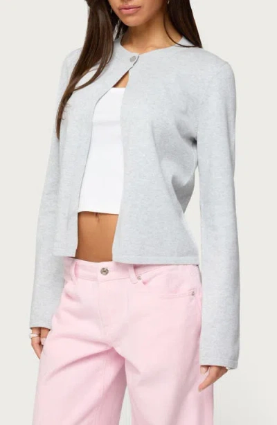 Edikted Jenie Split Front Knit Cardigan In Blue