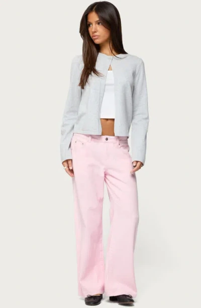 Edikted Jenie Split Front Knit Cardigan In Blue