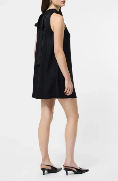 French Connection Ennis Satin Babydoll Minidress In Black