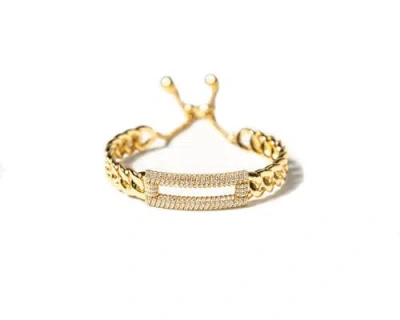 Zarux Elegant Cuban Bracelet In Gold