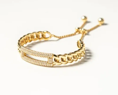 Zarux Elegant Cuban Bracelet In Gold