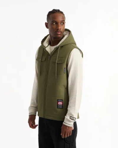 Ecko Unltd . Shearling Vest In Green