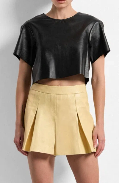 As By Df Willow Leather Skorts In Yellow