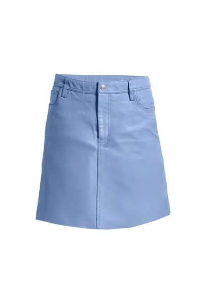 As By Df Poppy Leather Skirt In Blue