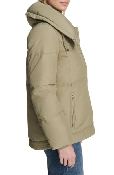 Cole Haan Signature Stand Collar Nylon Twill Insulated Jacket In Green