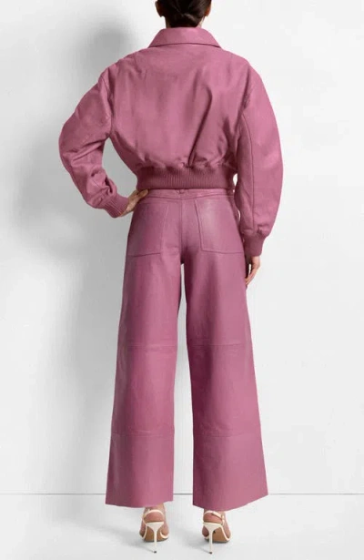 As By Df Florence Upcycled Leather Bomber Jacket In Purple