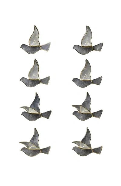 Balsam Hill Golden Dove Capiz Ornament Set In Gray