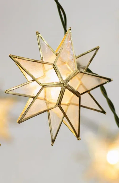 Balsam Hill Capiz Star Lighted Garland In Gold