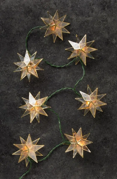 Balsam Hill Capiz Star Lighted Garland In Gold