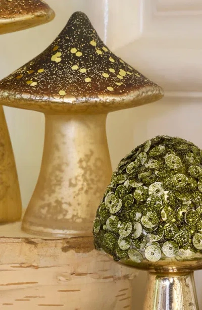 Balsam Hill Woodland Glass Mushroom Set In Gold