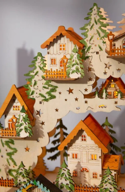 Balsam Hill Lit Wooden Animated Swiss Alps Village In Multi