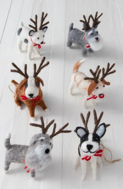 Balsam Hill Reindeer Funfest Felt Ornament Set In Multi