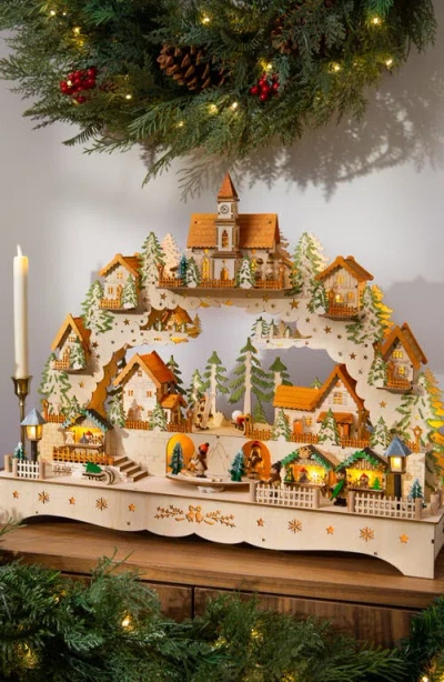 Balsam Hill Lit Wooden Animated Swiss Alps Village In Multi