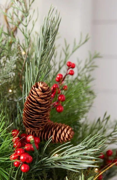 Balsam Hill Outdoor Red Berry Pine Potted Arrangement In Green