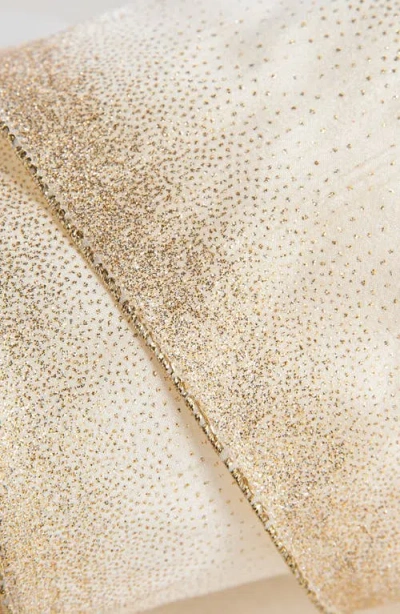 Balsam Hill Ivory Ombre Gold Glitter Ribbon In Neutral