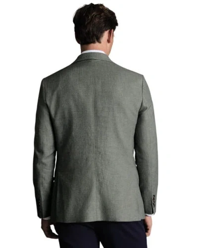 Charles Tyrwhitt Linen Cotton Jacket In Gray