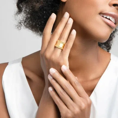Zarux Side Braid Ring In Gold