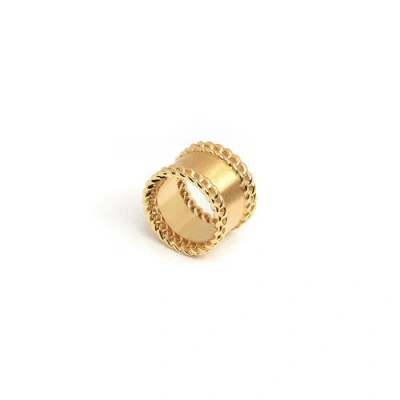Zarux Side Braid Ring In Gold