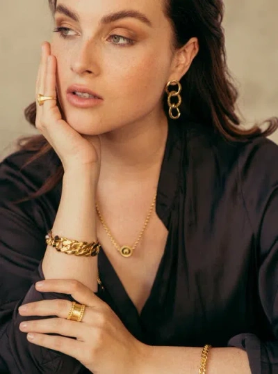 Zarux Side Braid Ring In Gold