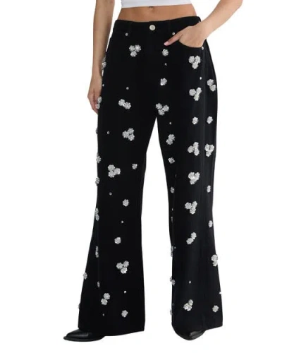 Nasty Gal Limited Embellished Flower Applique Jean In Black