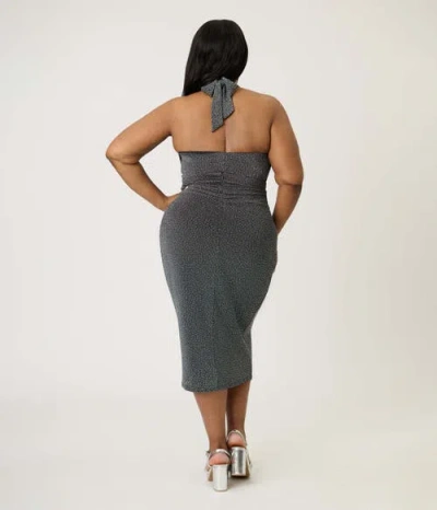 Unique Vintage Plus Size Romper & Sarong Set In Gray
