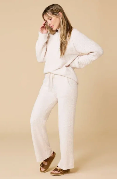 Softies Solid Marshmallow Rib Mock Neck With Long Pant In White