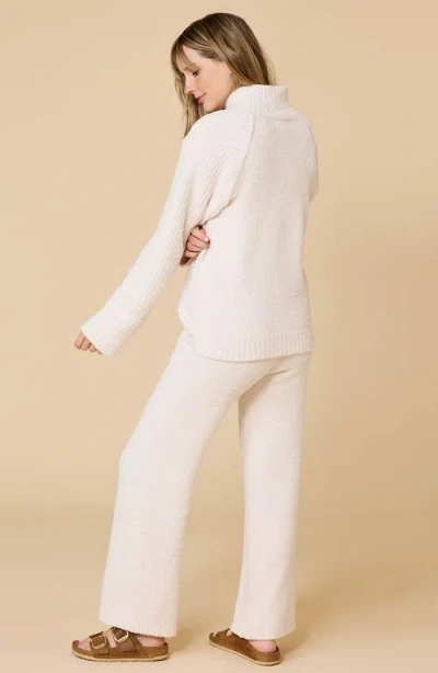 Softies Solid Marshmallow Rib Mock Neck With Long Pant In White
