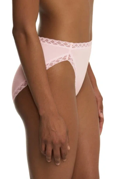 Natori Bliss Lace-trim Cotton French-cut Brief Underwear 152058 In Pink