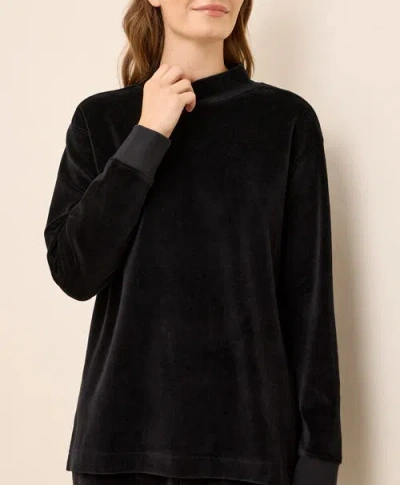 Pact Organic Cotton Pure Velour Cozy Pullover In Black