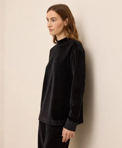 Pact Organic Cotton Pure Velour Cozy Pullover In Black