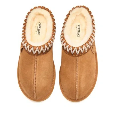 Dearfoams Fireside Queenstown Genuine Shearling Clog With Embroidery In Multi