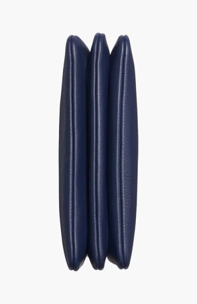 Donna Karan Glenwood Zippered Leather Crossbody With Tassel Detail In Blue