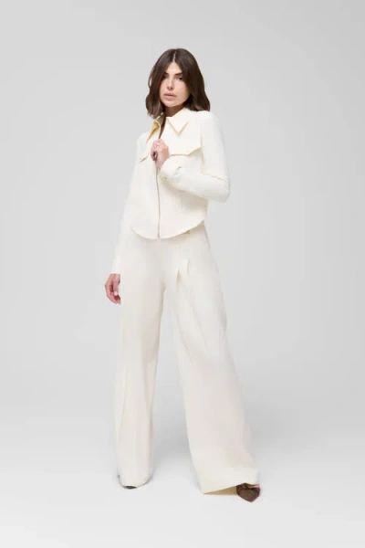 Le Fafo Blanca Crop Jacket In White