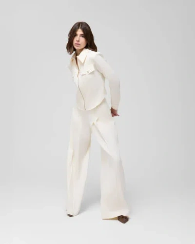 Le Fafo Blanca Crop Jacket In White