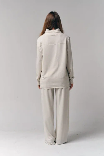 Le Fafo Mock Neck Pullover In White