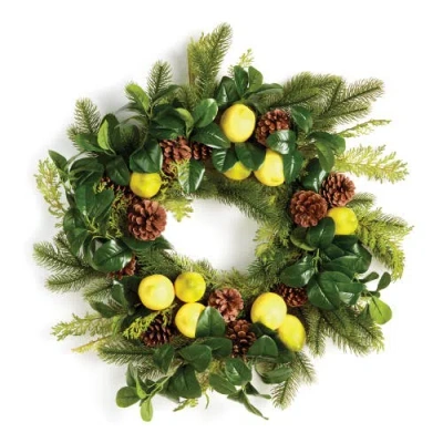 Napa Home & Garden Lemon & Mixed Botanicals Wreath In Multi
