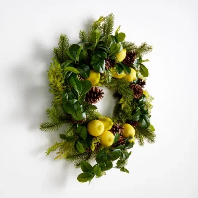 Napa Home & Garden Lemon & Mixed Botanicals Wreath In Multi