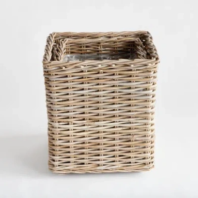 Napa Home & Garden Set Of 2 Harrison Planters In Brown