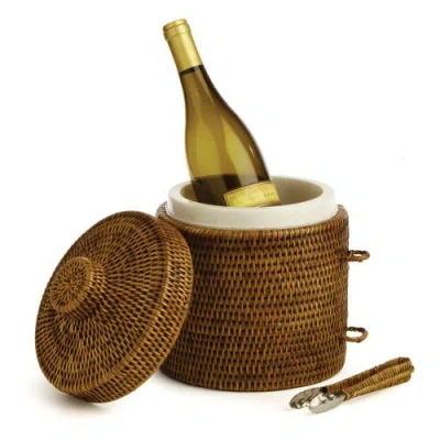 Napa Home & Garden Burma Rattan Ice Box & Tongs In Brown