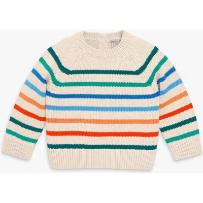 Primary Baby Crewneck Stripe Sweater In Neutral